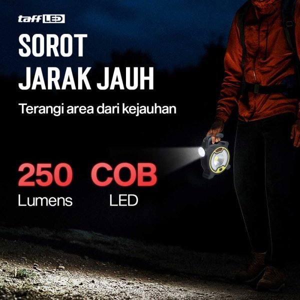 TaffLED Senter LED Lantera Camping COB Solar Panel Work Lights - ZJ-319-A