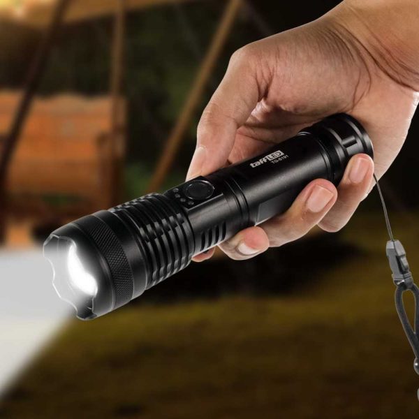 TaffLED Senter LED Long Range Zoom USB Rechargeable P50 -TG-S191-Black