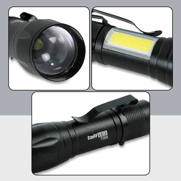 TaffLED Albinaly Senter LED USB Rechargeable Q5 + COB 2300 Lumens - 1517