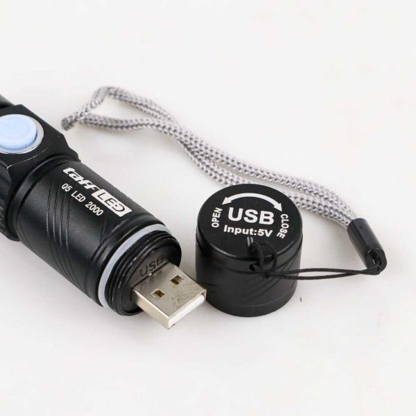 TaffLED Senter LED Mini USB Rechargeable Q5 LED 2000 Lumens