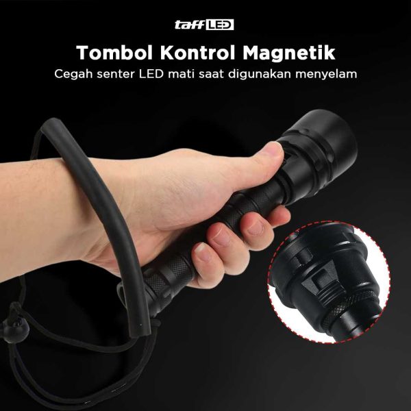 TaffLED Senter LED Scuba Dive Waterproof 200M T6 - TG-S151