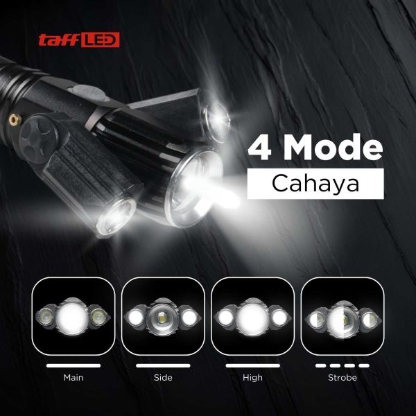 TaffLED Senter LED Telescopic Zoom Cree XM-L T6 + 2 x XPE 15000 Lumens - KS-737