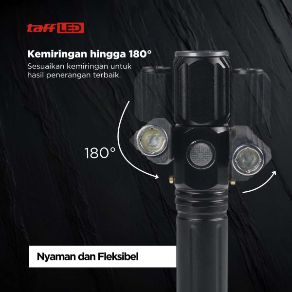 TaffLED Senter LED Telescopic Zoom Cree XM-L T6 + 2 x XPE 15000 Lumens - KS-737
