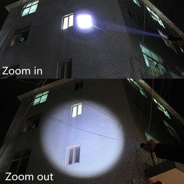 TaffLED Senter LED Tactical USB Rechargable Flashlight Zoomable XML-T6 10000 Lumens - E18u