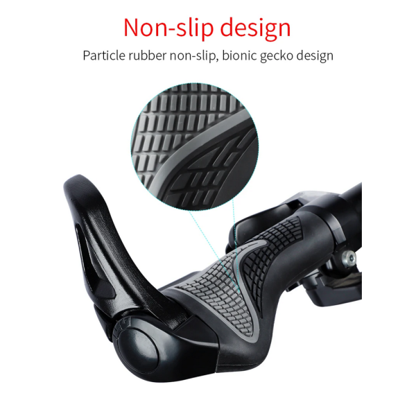 TaffSPORT West Biking Gagang Sepeda Rubber Ergonomic Grip MTB Handlebar - BT1001 - Black