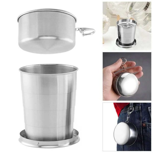 TaffSPORT Gantungan Kunci Gelas Lipat Camping Folded Cup