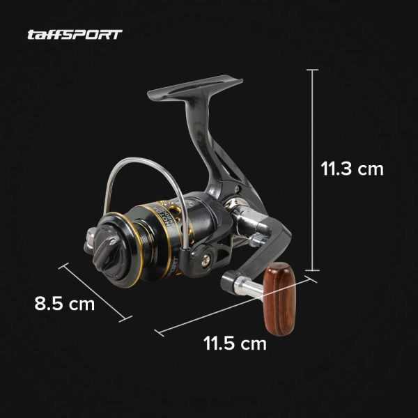 TaffSPORT Reel Pancing Spinning Fishing 5.2:1 BB 13 - BK2000