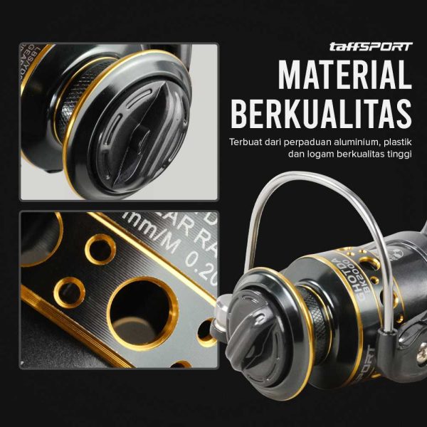 TaffSPORT Reel Pancing Spinning Fishing 5.2:1 BB 13 - BK2000