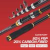 TaffSPORT Joran Pancing Antena Portable Telescopic Fishing Rod Pole Carbon Fiber 2.7M - C562L - Black