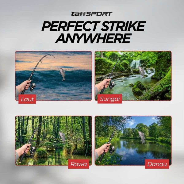 TaffSPORT Joran Pancing Antena Portable Telescopic Fishing Rod Pole Carbon Fiber 2.7M - C562L - Black