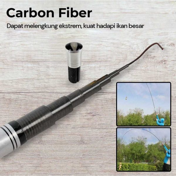 TaffSPORT Joran Pancing Pole Tegek Carbon Fiber Fishing Rod - 5841