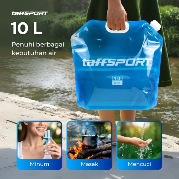 TaffSPORT Kantong Air Minum Portable Camping Water Storage 10L Blue