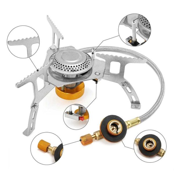 TaffSPORT Kompor Gas Lipat Portabel Camping Stove - WSS-201 - Silver