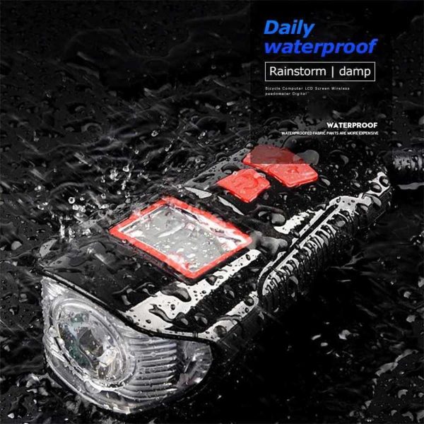 TaffSPORT Lampu Klakson Sepeda LCD Screen Waterproof + Speedometer