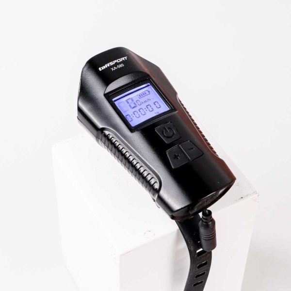 TaffSPORT Lampu Klakson Sepeda LCD Screen Waterproof + Speedometer