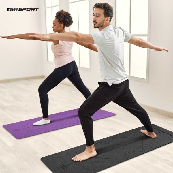 TaffSPORT Karpet Pilates Yoga Mat Anti Slip TPE 183 x 61 CM - PROlite 60 Hitam
