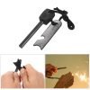 TaffSPORT Outdoor Survival Magnesium Flint Stone with Whistle - JD1422 - Black