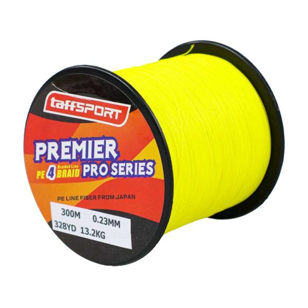 TaffSPORT Benang Pancing Premier Pro Series Braided Thick 0.23mm 300M - Yellow