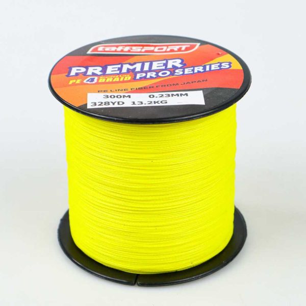 TaffSPORT Benang Pancing Premier Pro Series Braided Thick 0.23mm 300M - Yellow