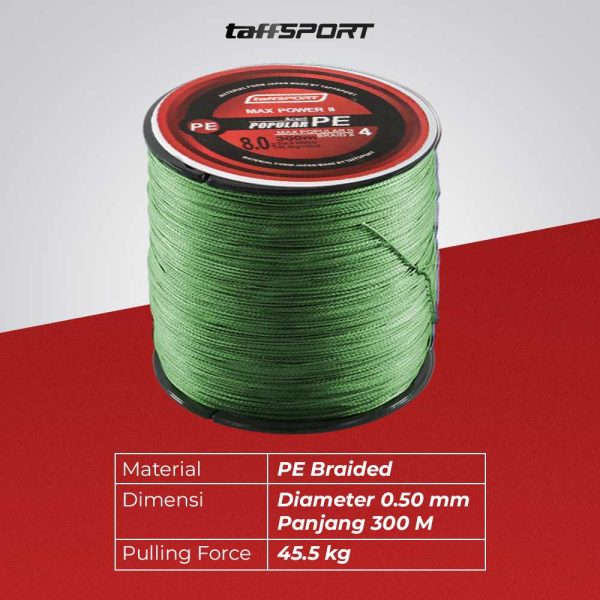 TaffSPORT Senar Tali Benang Pancing Braided Thick Line 300M - BLTP