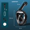 TaffSPORT Masker Full Face Scuba Diving Snorkeling- M2068G - Black