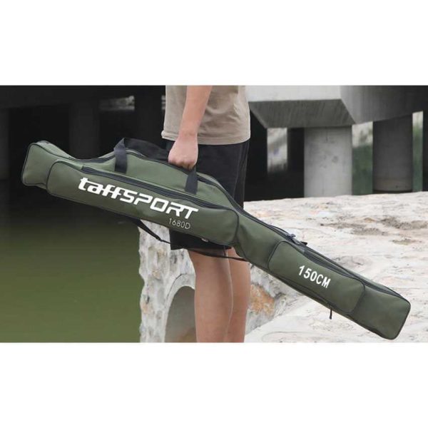 TaffSPORT Tas Pancing Joran Portable Fishing Bag 150 cm - 1680D - Green