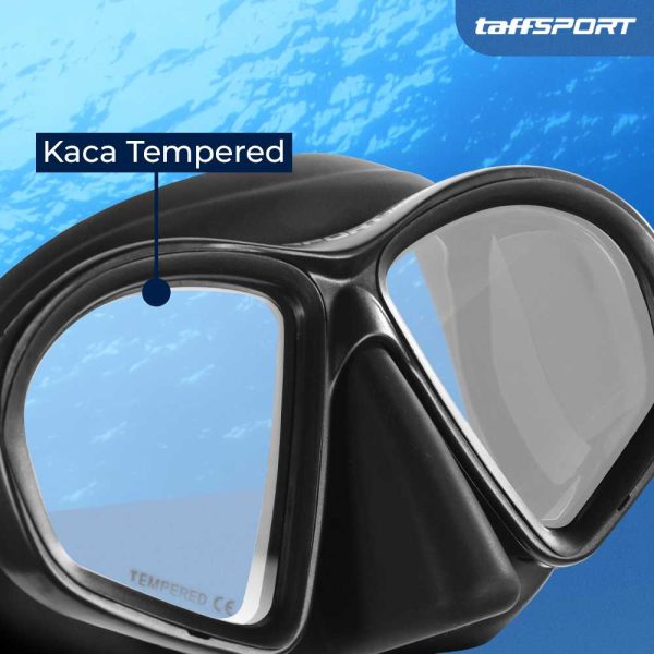 TaffSPORT Kacamata Selam Scuba Diving Snorkeling - M24 - Black