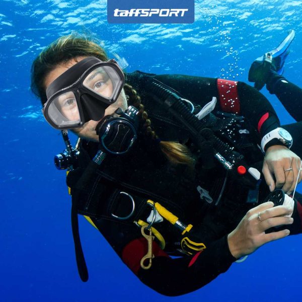 TaffSPORT Kacamata Selam Scuba Diving Snorkeling - M24 - Black