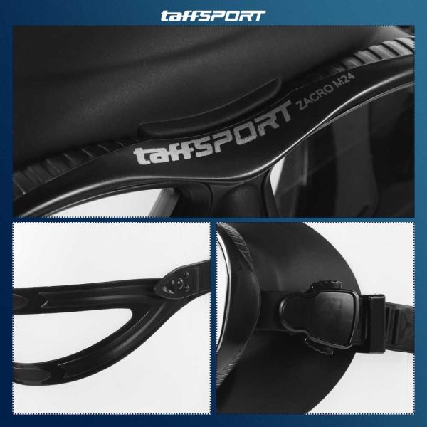 TaffSPORT Kacamata Selam Scuba Diving Snorkeling - M24 - Black