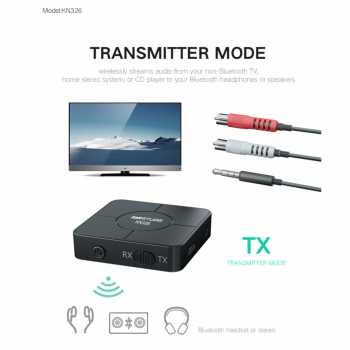 TaffSTUDIO 2in1 Audio Bluetooth 5.0 Transmitter Receiver 3.5mm - KN326