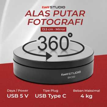 TaffSTUDIO Alas Putar Fotografi Rotating Display Stand Base 13.5cm - BK360