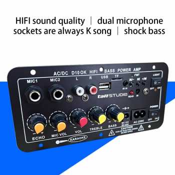TaffSTUDIO Amplifier Board Audio Bluetooth USB FM Subwoofer DIY 400W - D10OK