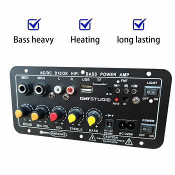 TaffSTUDIO Amplifier Board Audio Bluetooth USB FM Subwoofer DIY 400W - D10OK
