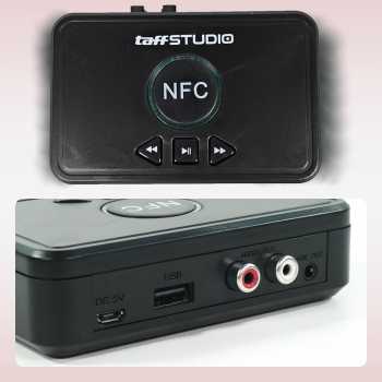 TaffSTUDIO Audio Bluetooth 5.0 Receiver Adapter NFC RCA AUX - D10