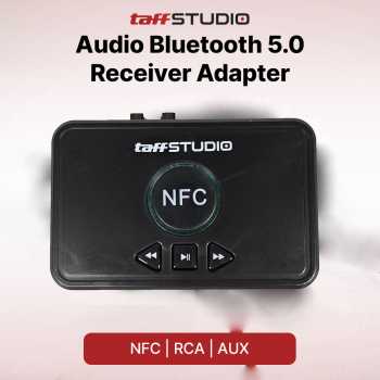 TaffSTUDIO Audio Bluetooth 5.0 Receiver Adapter NFC RCA AUX - D10