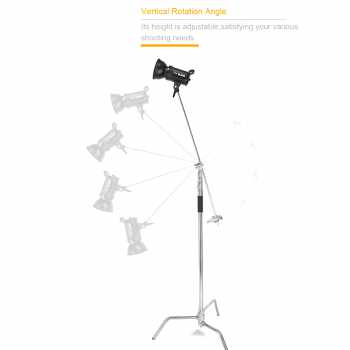 TaffSTUDIO C Light Stand Tripod Studio Lighting Photography 130 cm with Extension Arm - CD-50