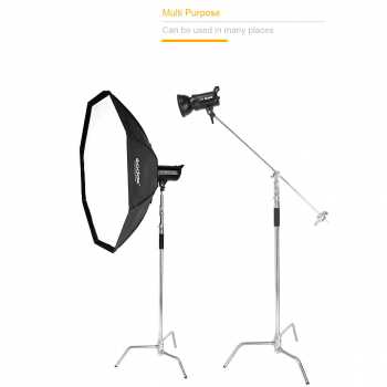 TaffSTUDIO C Light Stand Tripod Studio Lighting Photography 130 cm with Extension Arm - CD-50