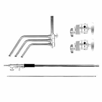 TaffSTUDIO C Light Stand Tripod Studio Lighting Photography 130 cm with Extension Arm - CD-50