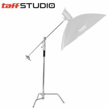 TaffSTUDIO C Light Stand Tripod Studio Lighting Photography 130 cm with Extension Arm - CD-50