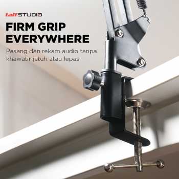 TaffSTUDIO Condenser Microphone Stand Holder 360 Lazypod Clamp Professional Set - NB-35 - Black