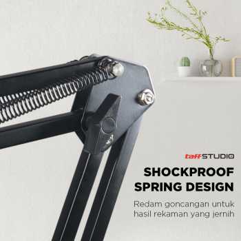 TaffSTUDIO Condenser Microphone Stand Holder 360 Lazypod Clamp Professional Set - NB-35 - Black
