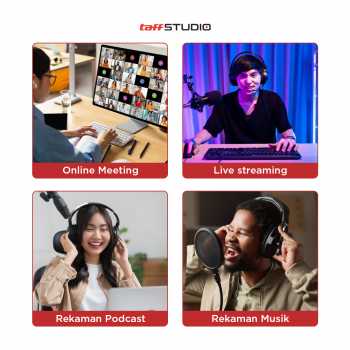 TaffSTUDIO Condenser Microphone Stand Holder 360 Lazypod Clamp Professional Set - NB-35 - Black