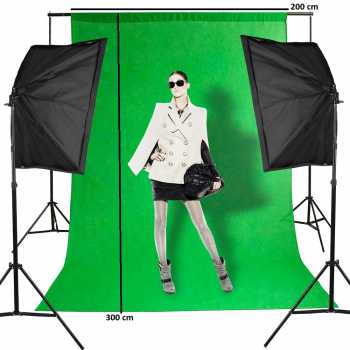 TaffSTUDIO Foto Studio Lighting Kit Youtube Vlog w/ Backdrop -LD-TZ11A