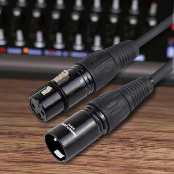 TaffSTUDIO Kabel XLR M/F OFC Microphone Karaoke Shielded 10 Meter - BOF30 - Black