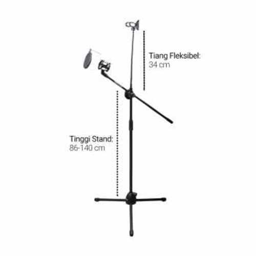 TaffSTUDIO Microphone and Smartphone Stand Holder 360 Degree - MS-70B