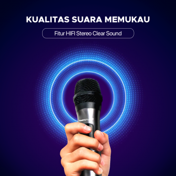 TaffSTUDIO Mikrofon Karaoke Wireless Handheld Dynamic Portable 2.4GHz - MC-1200