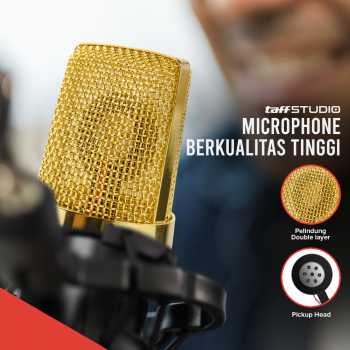 TaffSTUDIO Mikrofon Kondenser Studio dengan Shock Proof Mount - BM-700 - Black