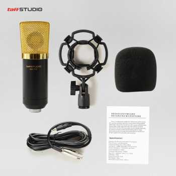 TaffSTUDIO Mikrofon Kondenser Studio dengan Shock Proof Mount - BM-700 - Black