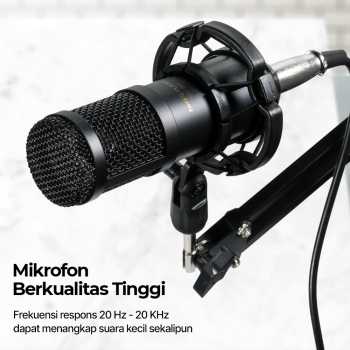 TaffSTUDIO Mikrofon Kondenser XLR Condenser Microphone with Holder - BM-800