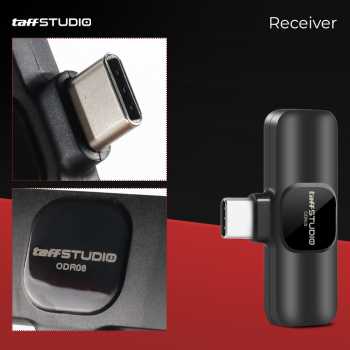 TaffSTUDIO Mikrofon Wireless Lavalier Portable Microphone USB Type C - ODR08